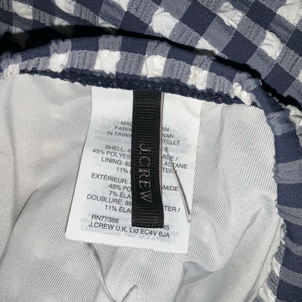 J. Crew gingham Ruched Bandeau one-piece strapless Swimsuit - Picture 5 of 6
